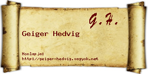 Geiger Hedvig névjegykártya